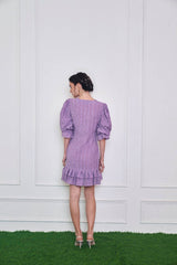 Lavender love Checkered Mini Dress