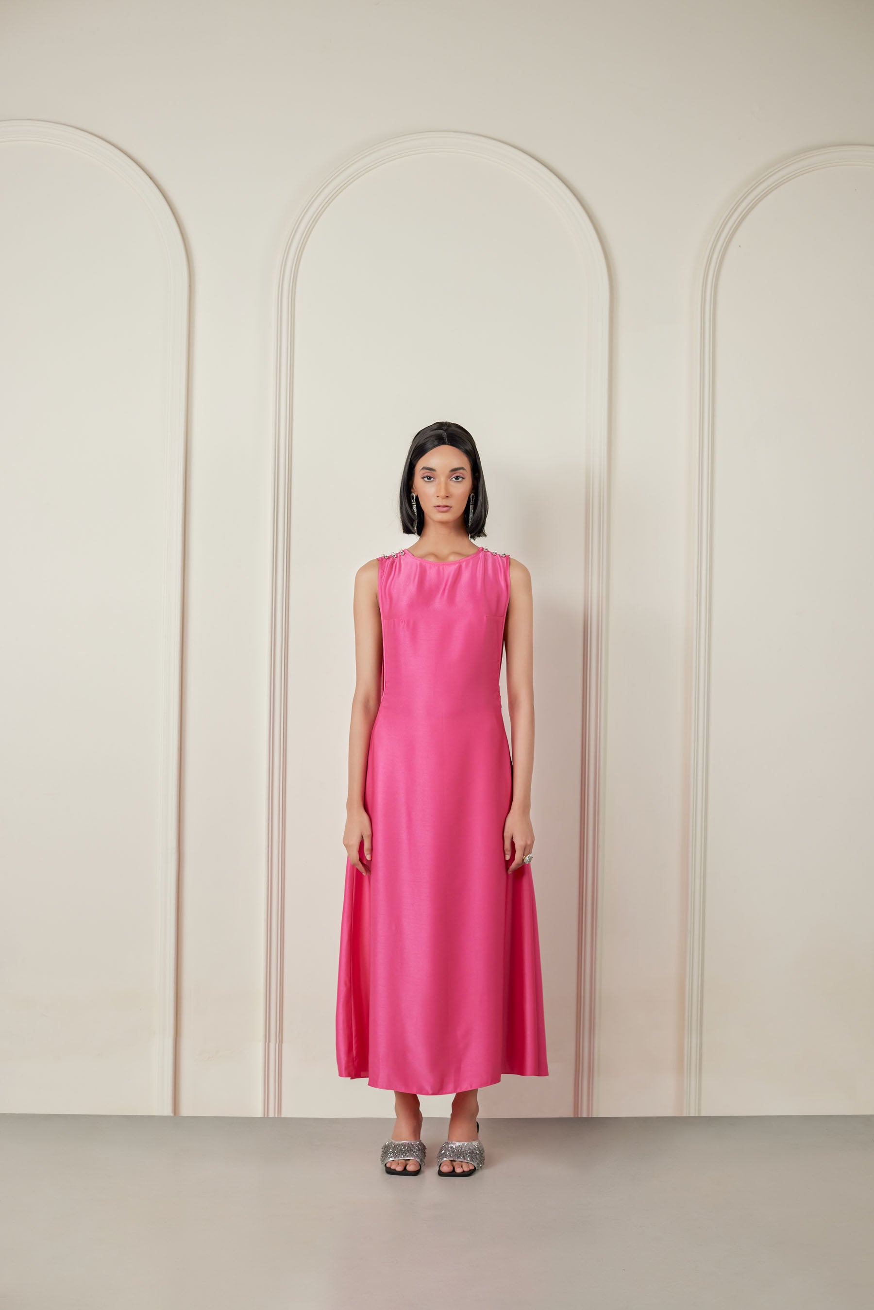 Shop Pink Satin Dress For Women Online| The RealB