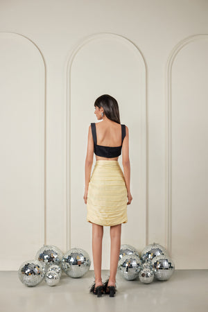 Detailed Bustier With Pleated Skirt