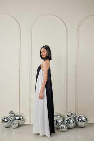 Satin Halter Neck Maxi Dress