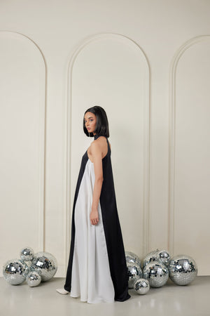 Satin Halter Neck Maxi Dress
