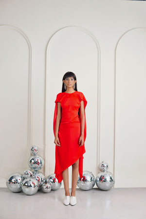 Cape Midi Dress