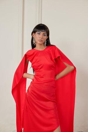 Cape Midi Dress