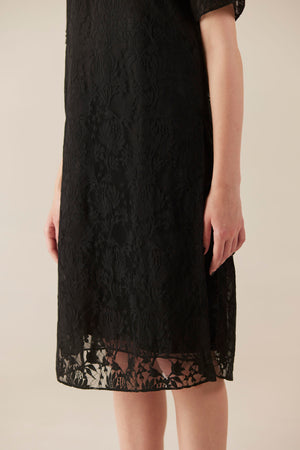 Shadow Play Black Lace Midi Dress