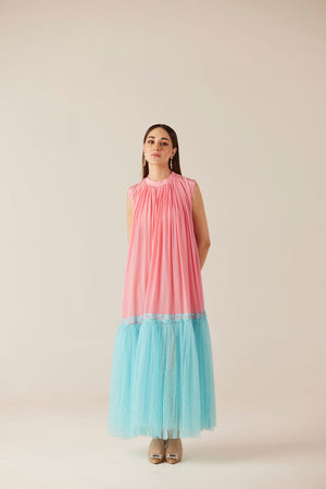 Blushing Skies Long Lace Dress