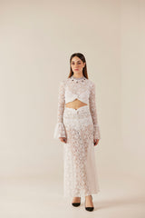 Cloud Nine White Lace Sheer Co Ord Set