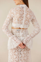 Cloud Nine White Lace Sheer Co Ord Set