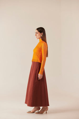 Sunset Serenade Lace Top & Denim Skirt Co Ord