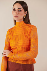 Sunset Serenade Lace highneck Top