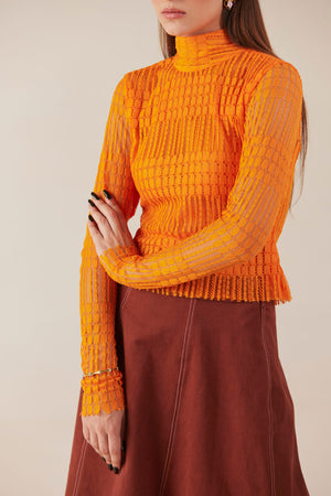 Sunset Serenade Lace highneck Top