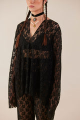 Executive Black Lace Top & Pant Co Ord