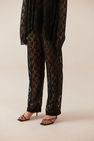 Black Lace Top & Pant Co-Ord Set
