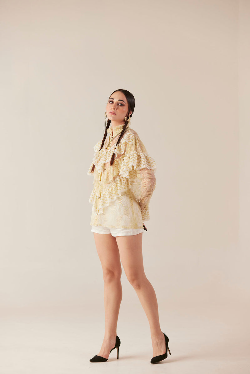 Angelic Harmony White Lace shorts