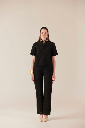 Dark Romance Lace Top & Straight Pant Co Ord