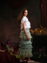 Multi-Tiered Mint Green Ruffled Tulle Skirt