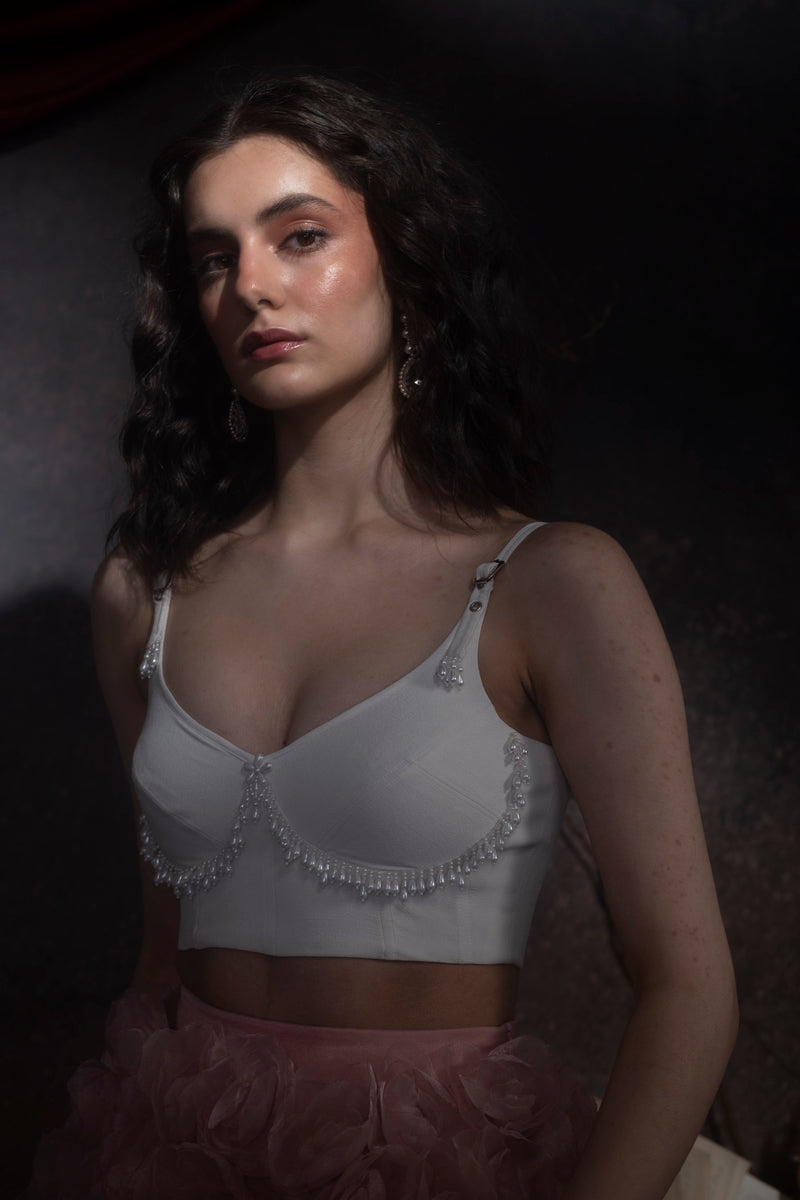 Hand-Embellished  Bralette Top