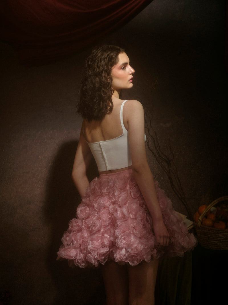 Handmade Floral Organza Skirt