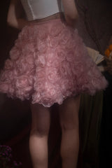 Handmade Floral Organza Skirt