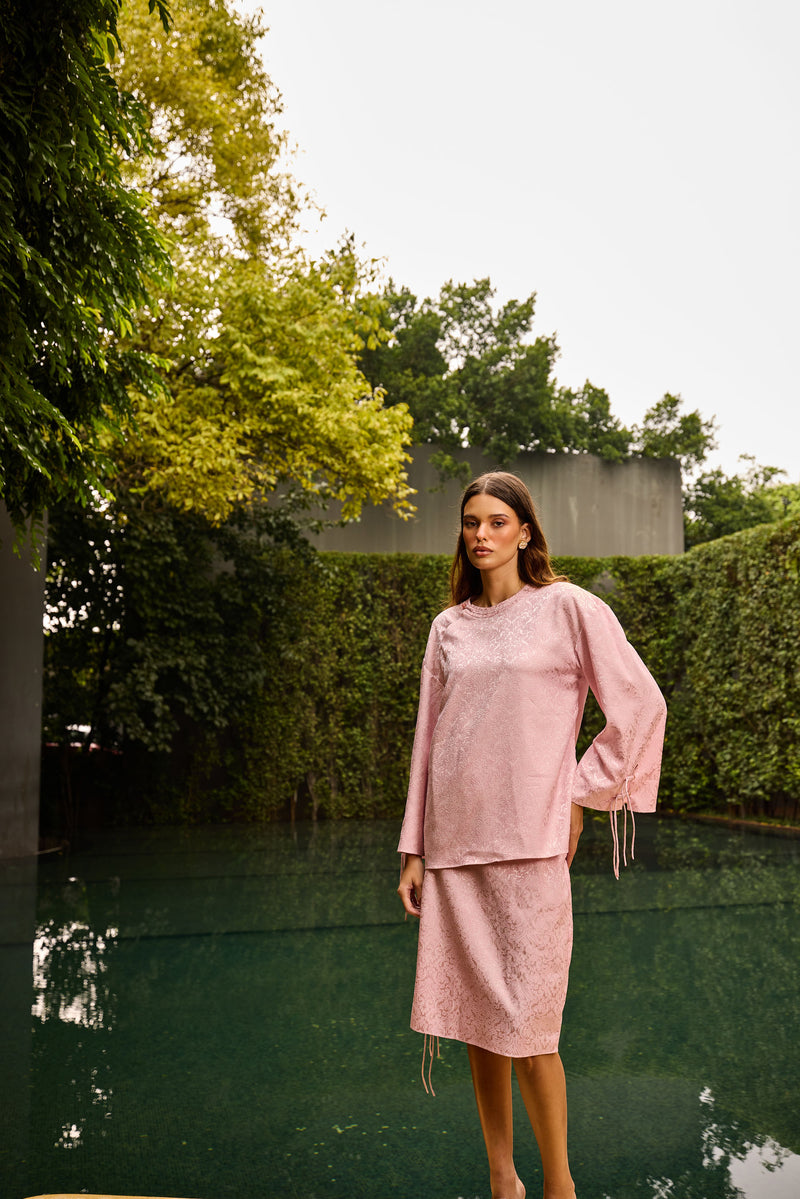 Blush Pink Jacquard Co-ord Set