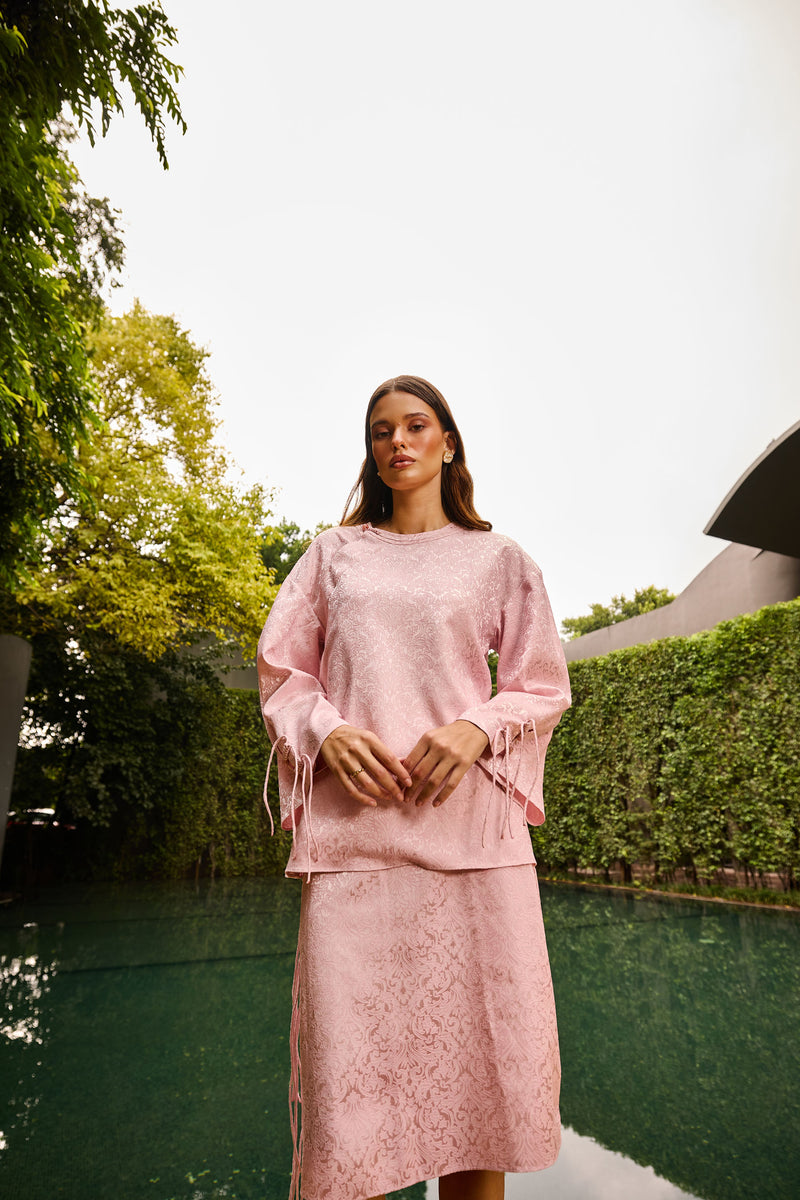Blush Pink Jacquard Co-ord Set