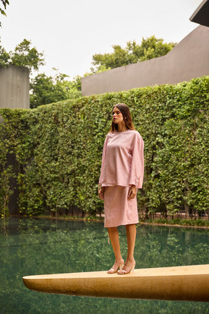 Blush Pink Jacquard Co-ord Set