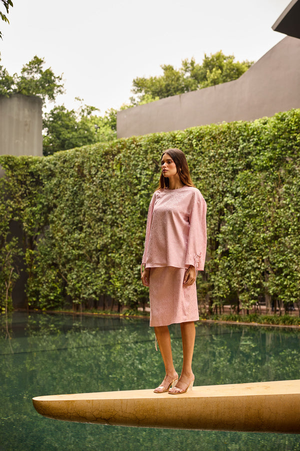 Blush Pink Jacquard Co-ord Set