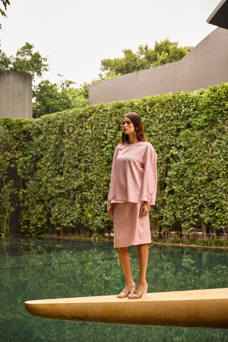 Blush Pink Jacquard Co-ord Set