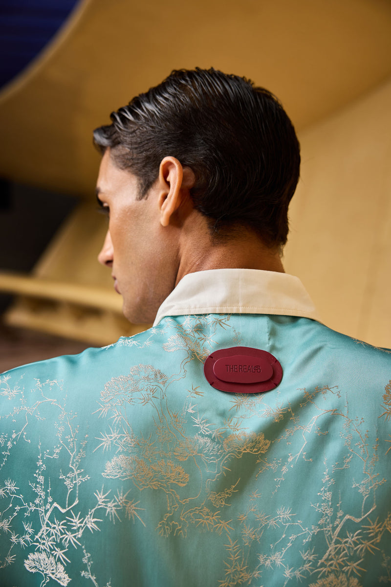 Men's Jacquard & Taffeta Panelled Shirt