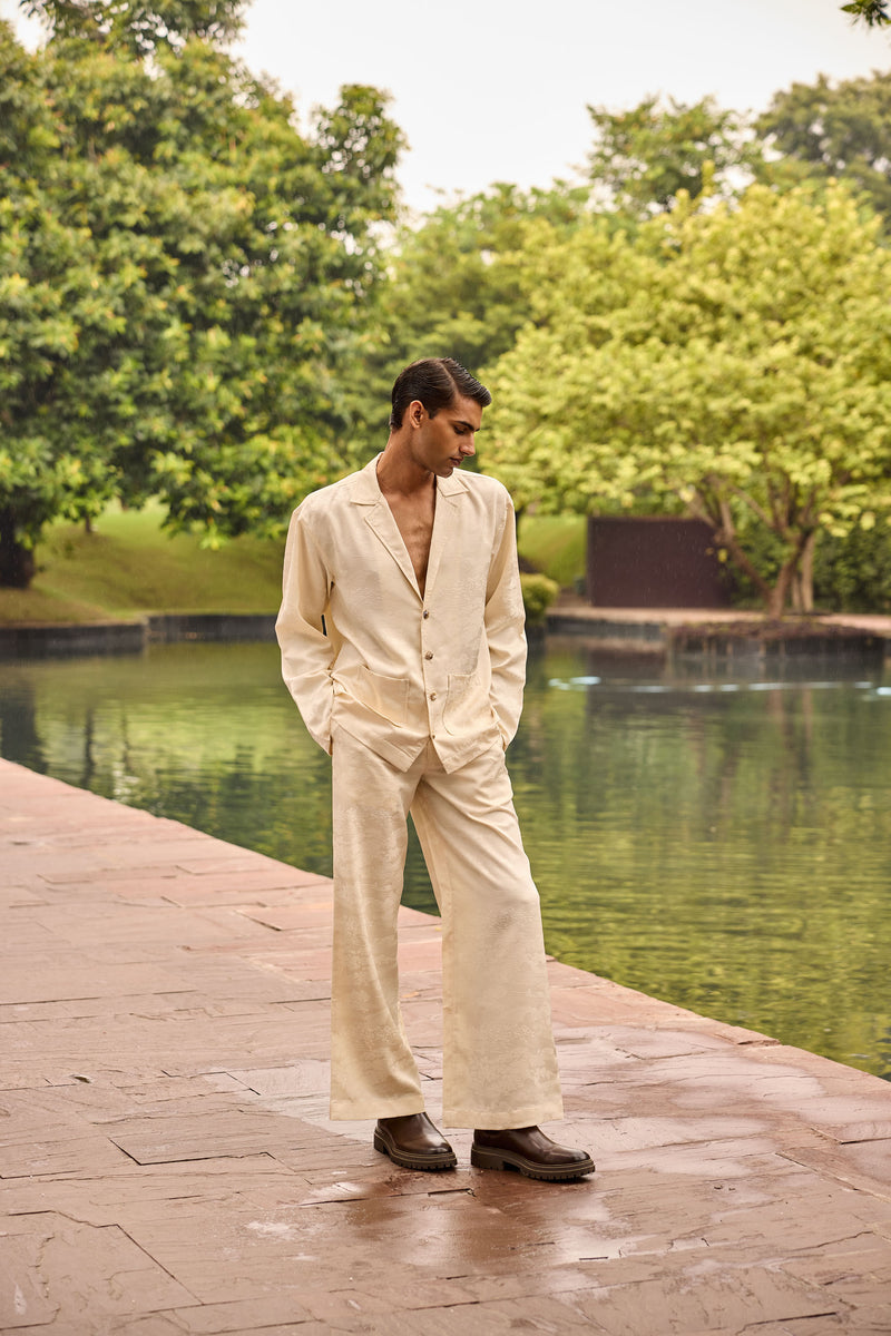 Men’s Jacquard Co-ord Set in Cream