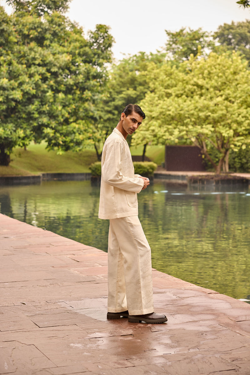 Men’s Jacquard Co-ord Set in Cream