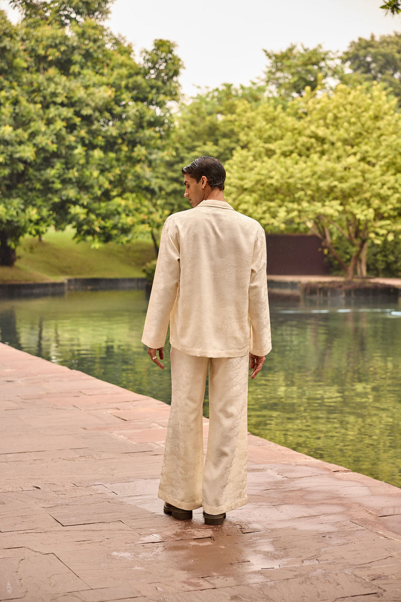 Men’s Jacquard Co-ord Set in Cream
