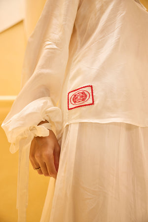 Ivory Taffeta Set