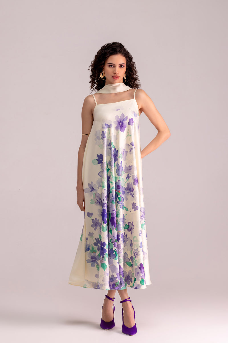 PRINTED A-LINE MAXI DRESS PRINTED A-LINE MAXI DRESS