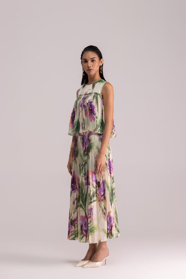 PRINTED PLEATED CO-ORD