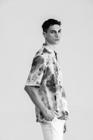 V-NECK SATIN SHIRT