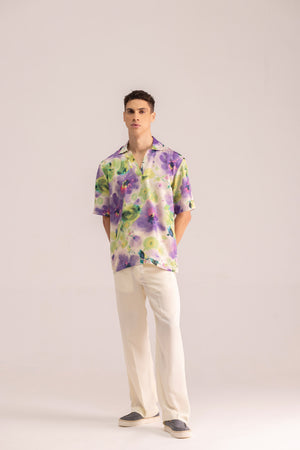 V-NECK SATIN SHIRT