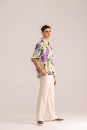 V-NECK SATIN SHIRT