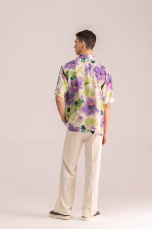 V-NECK SATIN SHIRT