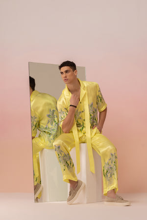 PRINTED SATIN CO-ORD WITH TIE