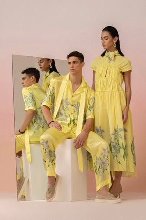 PRINTED SATIN CO-ORD WITH TIE