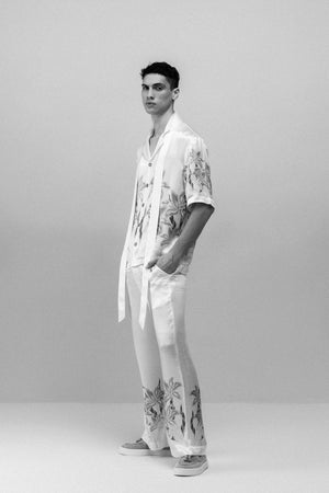 PRINTED SATIN CO-ORD WITH TIE