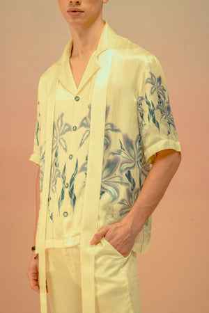 PRINTED SATIN CO-ORD WITH TIE