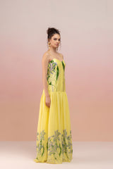 STRAPPED COLOUMN LONG DRESS