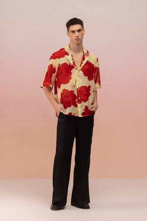 OVERSIZED ORGANZA PRINTED SHIRT