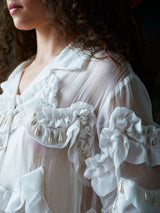 Hand-Embellished Organza Blouse