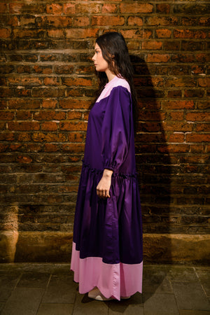 Cotton Colourblock Midi Dress
