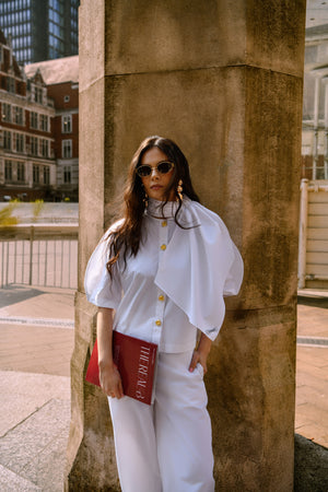 Pure Cotton Wrap Neck Top & Straight Pants Sets