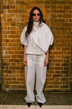 Pure Cotton Wrap Neck Top & Straight Pants Sets