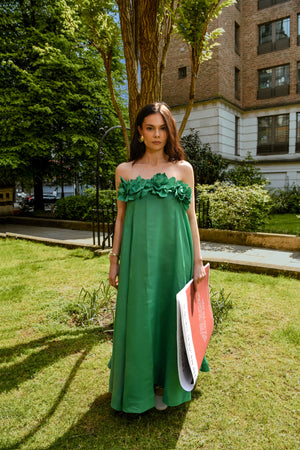 Asymmetric Linen Midi Dress