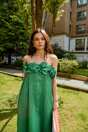 Asymmetric Linen Midi Dress